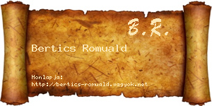 Bertics Romuald névjegykártya